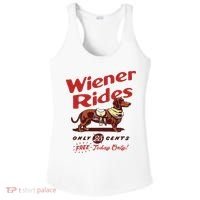Dachshund Wiener Rides Only 25 Cents Free Today Only Ladies PosiCharge Competitor Racerback Tank thumb 0