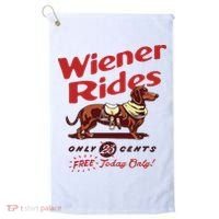 Dachshund Wiener Rides Only 25 Cents Free Today Only Golf Towel thumb 0