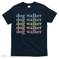 Dog Walker Retro T-Shirt thumb 0