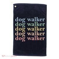 Dog Walker Retro Golf Towel thumb 0