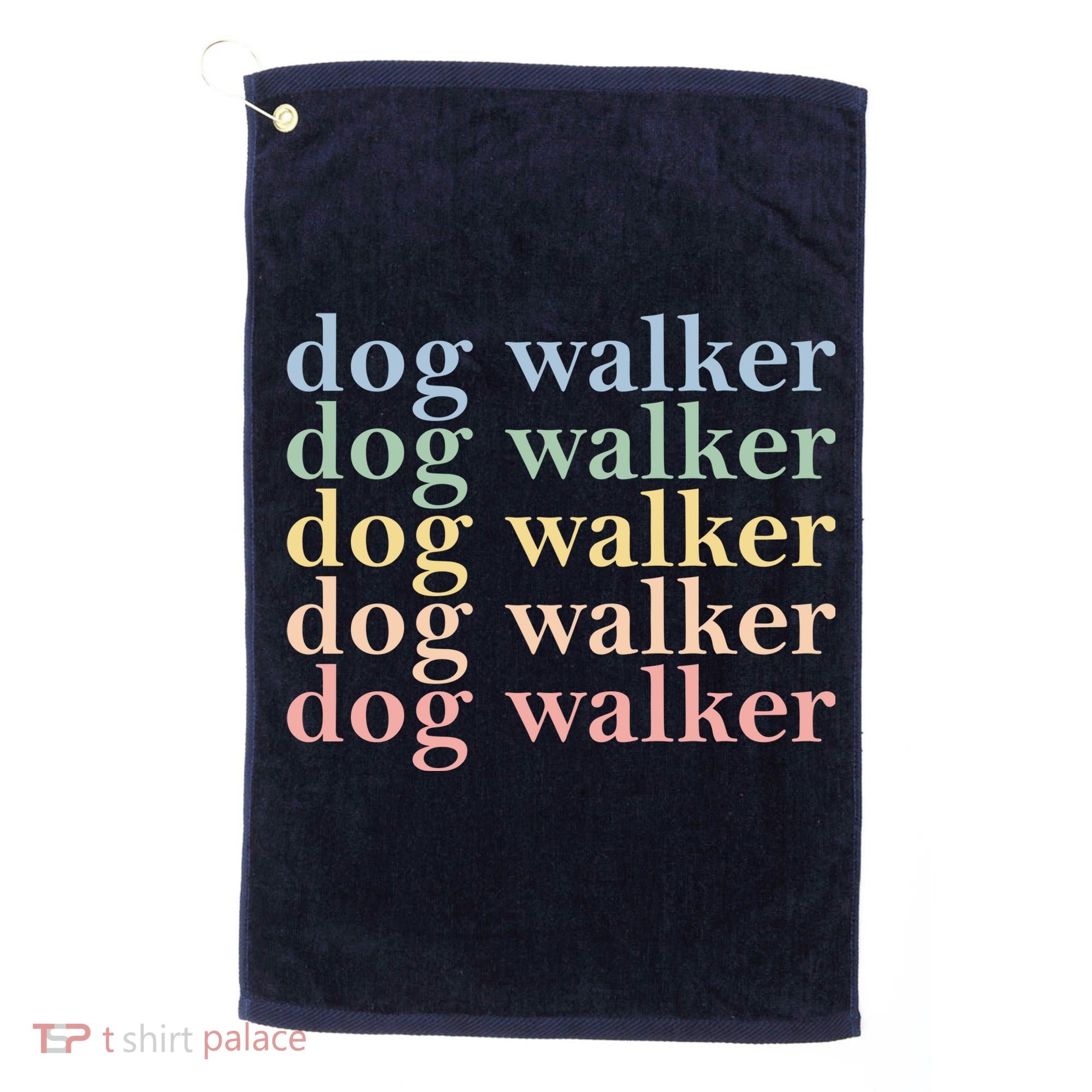 Dog Walker Retro Golf Towel