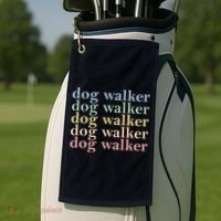 Dog Walker Retro Golf Towel thumb 2