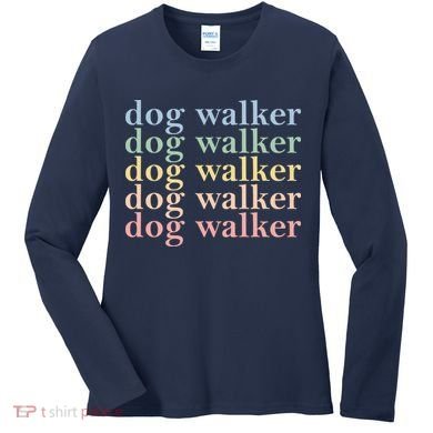 Dog Walker Retro Women's Long Sleeve Shirt
