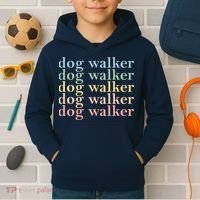Dog Walker Retro Kids Hoodie thumb 2