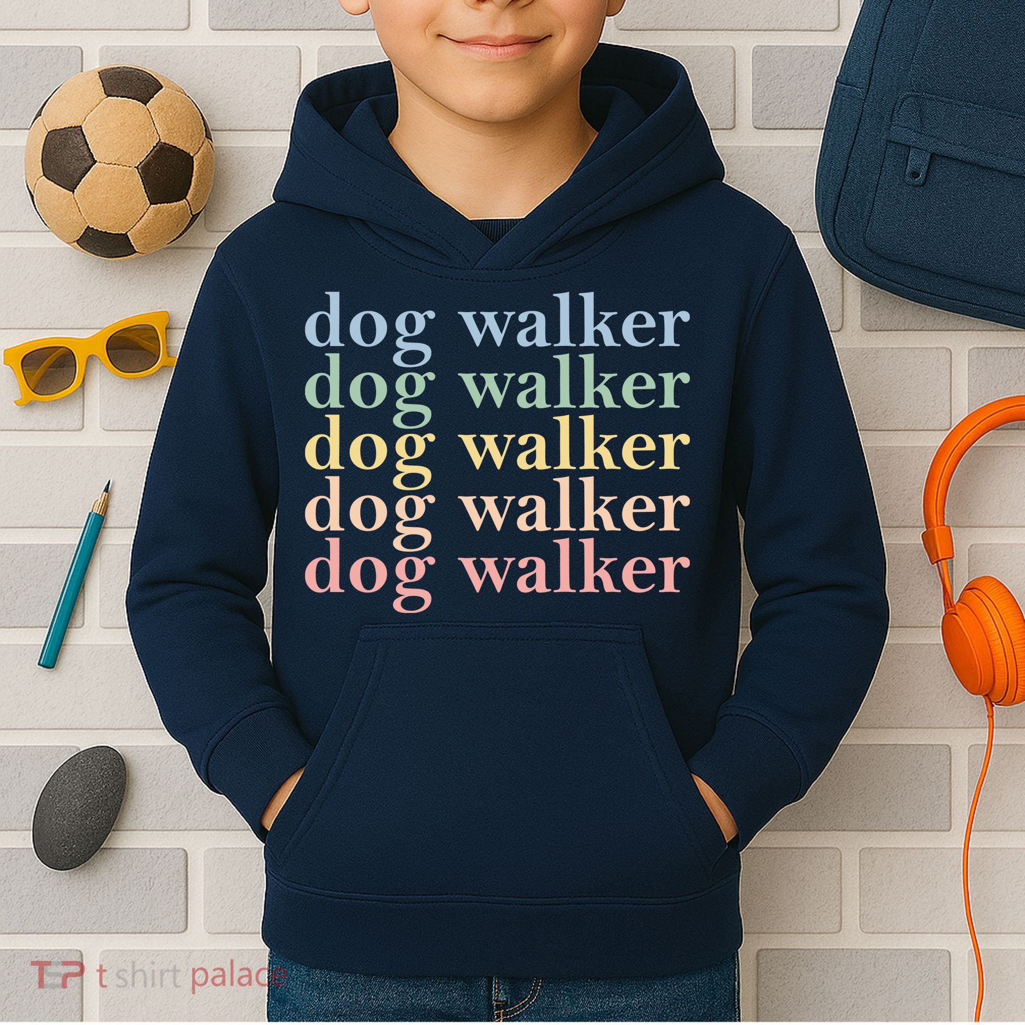 Dog Walker Retro Kids Hoodie