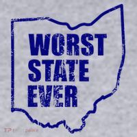 Distressed Worst State Ever Ohio Michigan Sports Fan Women's Sweatshirt thumb 2
