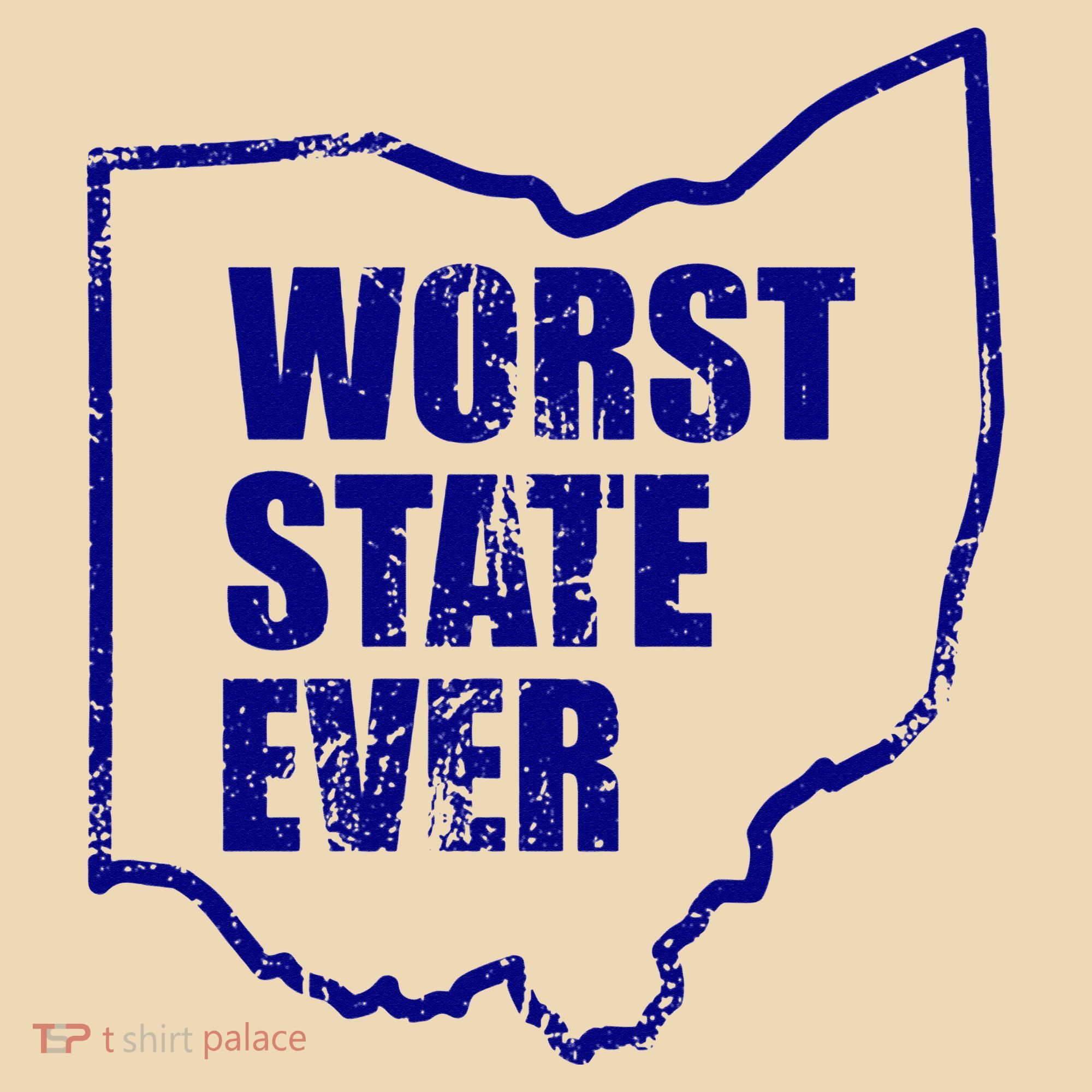 Distressed Worst State Ever Ohio Michigan Sports Fan Tote Bag