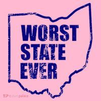 Distressed Worst State Ever Ohio Michigan Sports Fan Coaster thumb 2