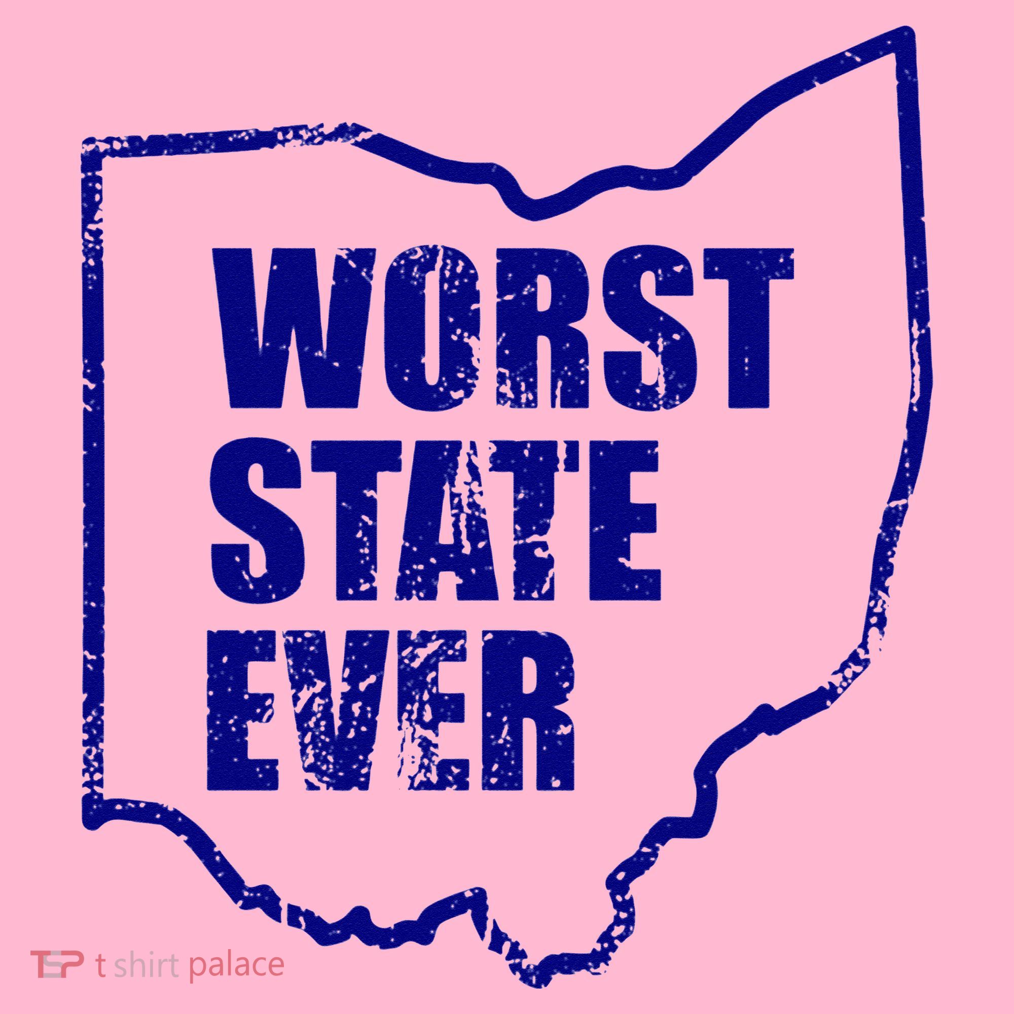 Distressed Worst State Ever Ohio Michigan Sports Fan Coaster
