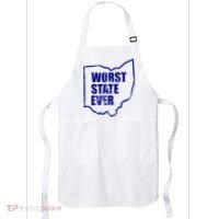 Distressed Worst State Ever Ohio Michigan Sports Fan Apron thumb 0