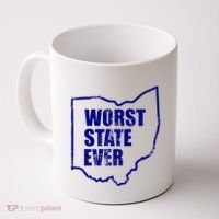Distressed Worst State Ever Ohio Michigan Sports Fan Coffee Mug thumb 0
