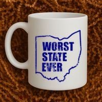 Distressed Worst State Ever Ohio Michigan Sports Fan Coffee Mug thumb 2