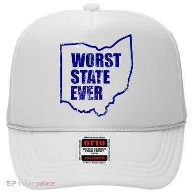 Distressed Worst State Ever Ohio Michigan Sports Fan Hat