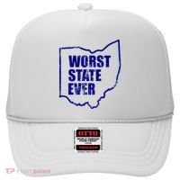 Distressed Worst State Ever Ohio Michigan Sports Fan Hat thumb 0