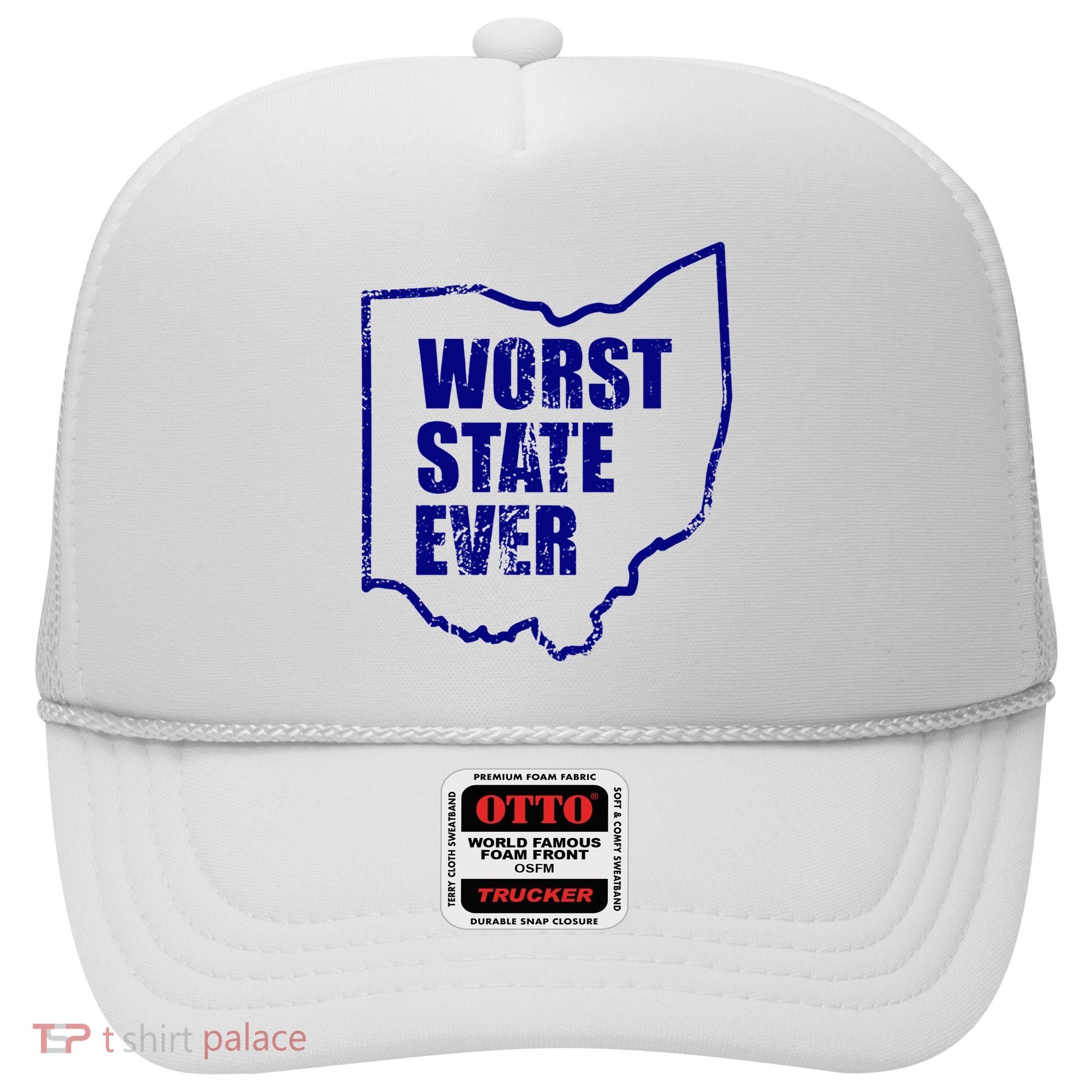 Distressed Worst State Ever Ohio Michigan Sports Fan Hat