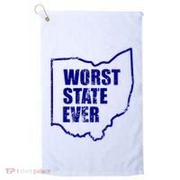 Distressed Worst State Ever Ohio Michigan Sports Fan Golf Towel thumb 0