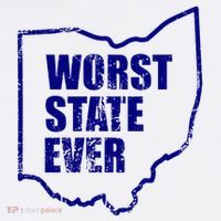 Distressed Worst State Ever Ohio Michigan Sports Fan Women's T-Shirt thumb 6