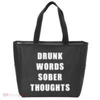 Drunk Words Sober Thoughts Tote Bag thumb 0