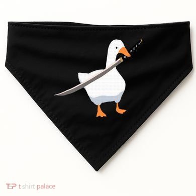 Duck with sword Duck wielding a Katana knife Goose USA-Made Doggie Bandana