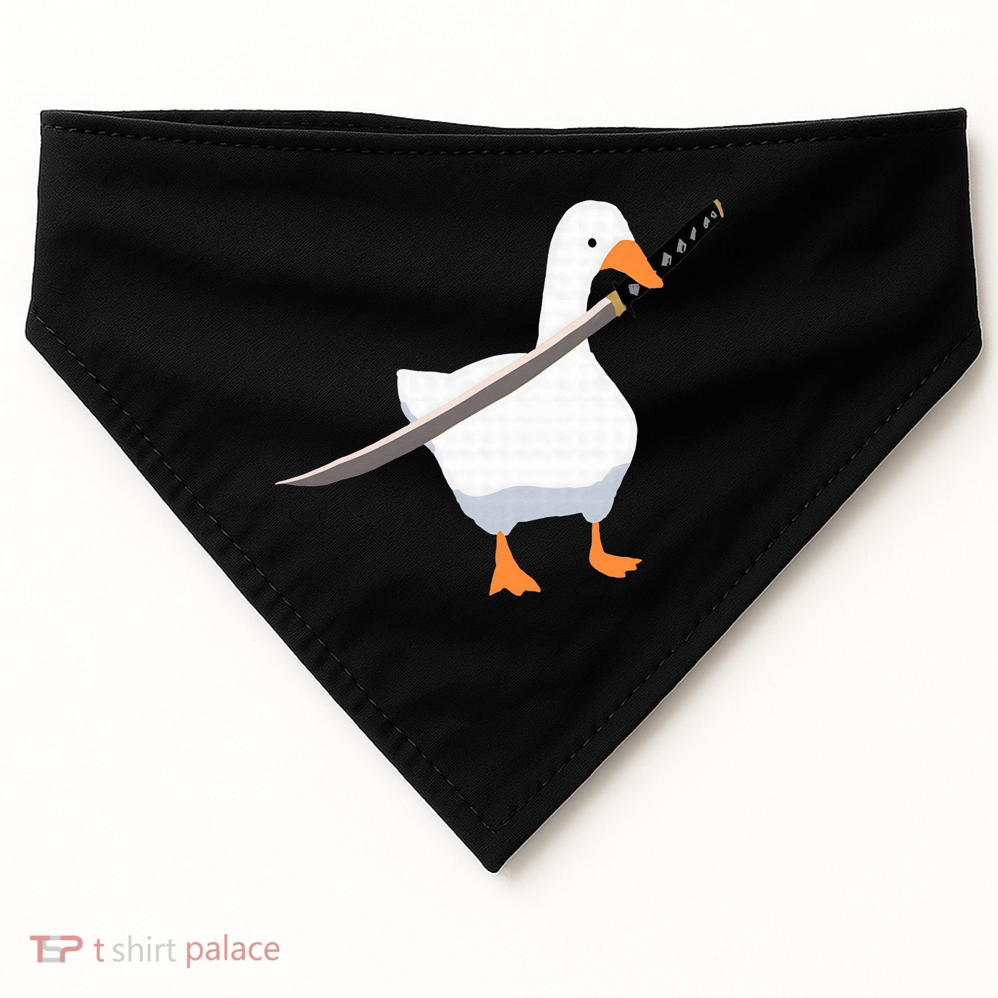 Duck with sword Duck wielding a Katana knife Goose USA-Made Doggie Bandana