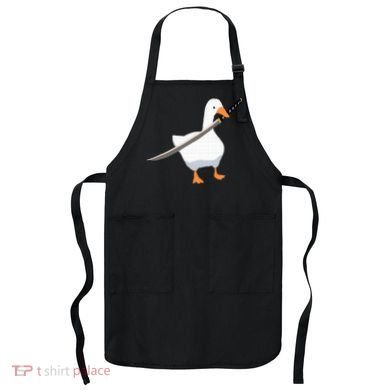 Duck with sword Duck wielding a Katana knife Goose Apron