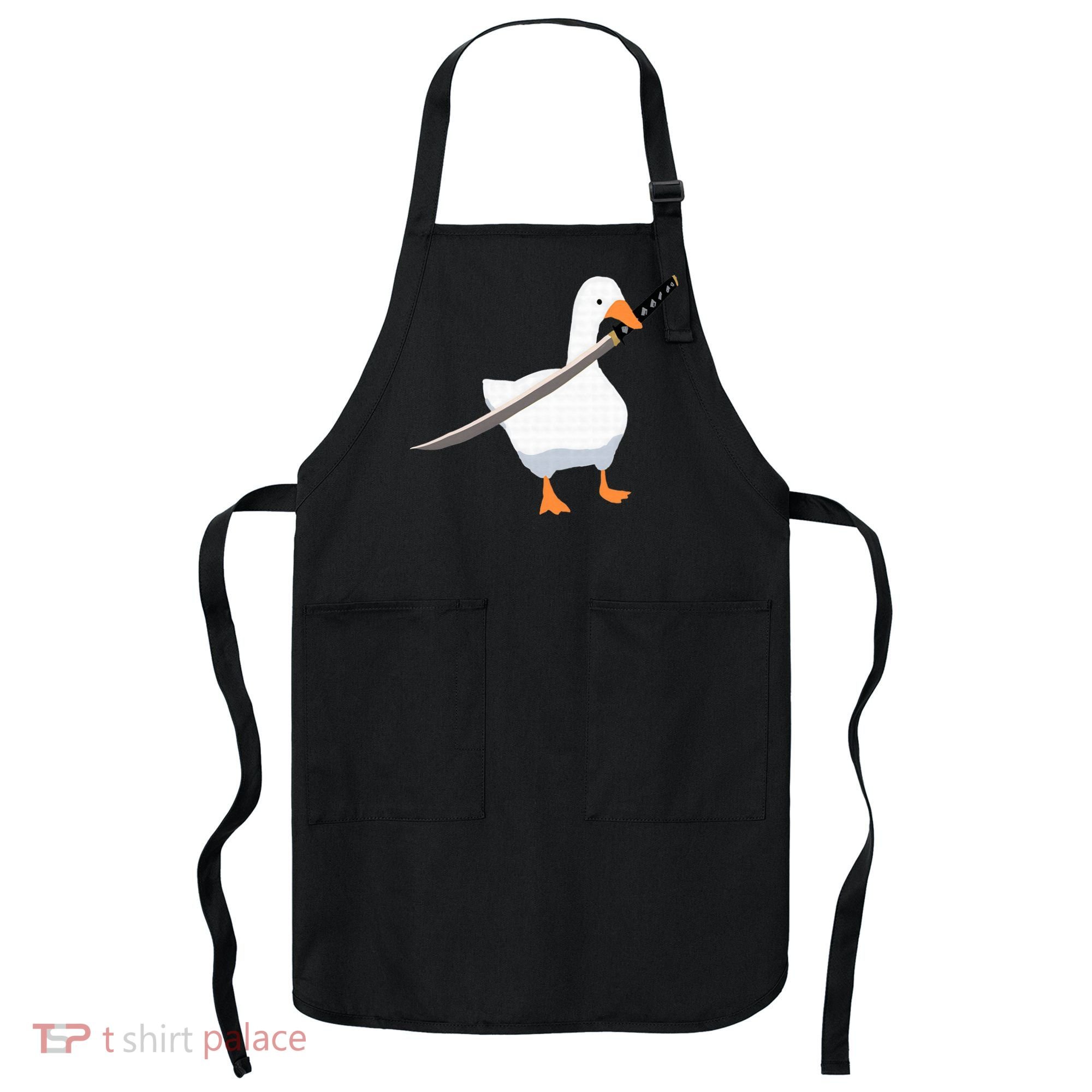 Duck with sword Duck wielding a Katana knife Goose Apron