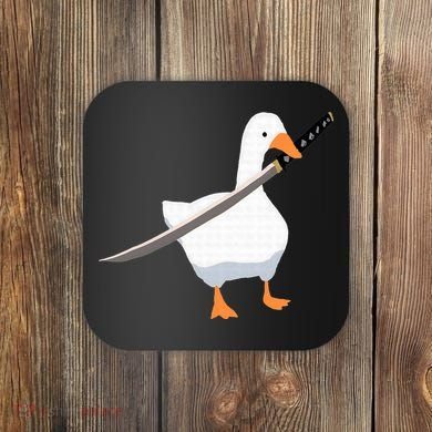 Duck with sword Duck wielding a Katana knife Goose Coaster