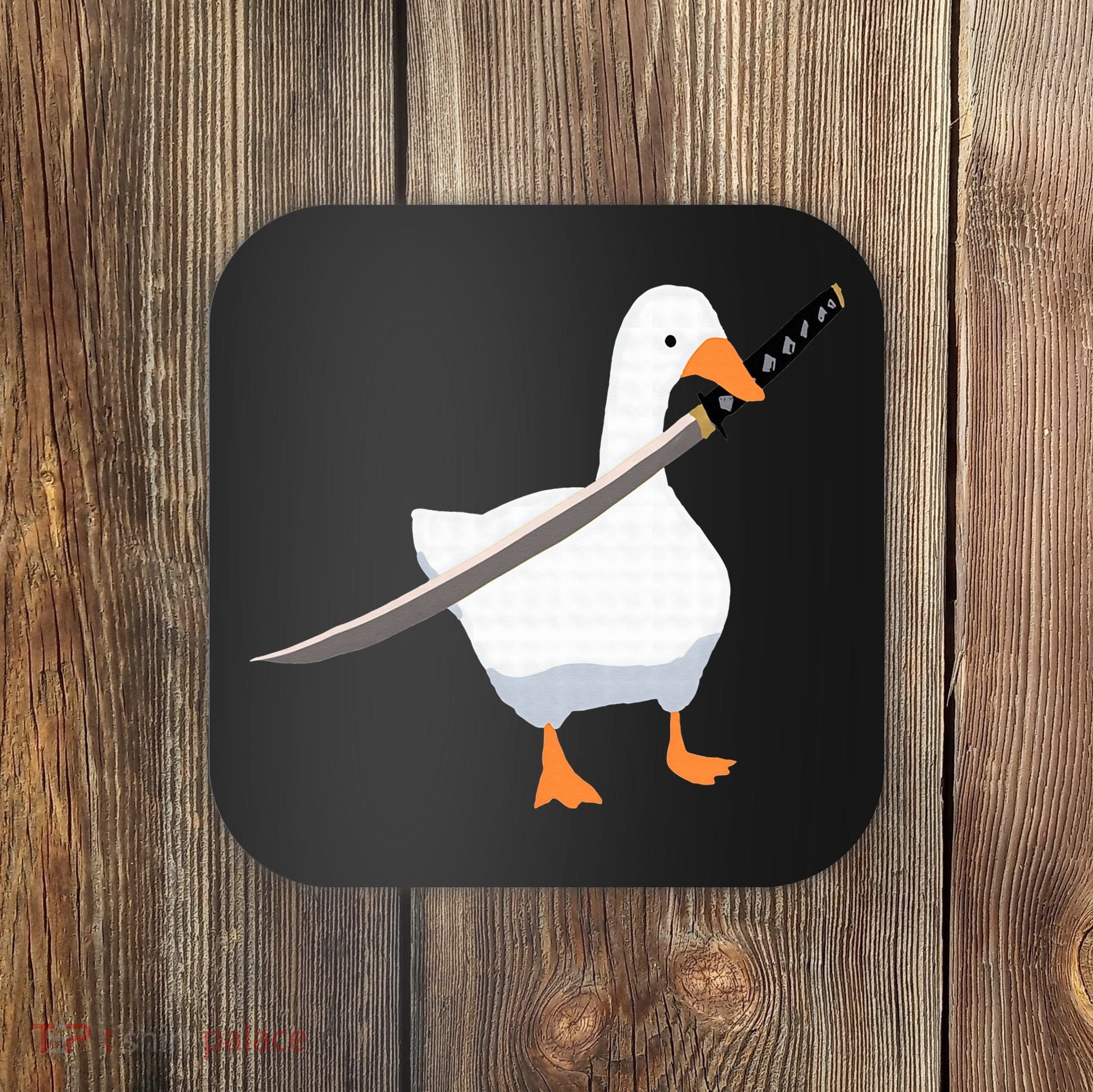 Duck with sword Duck wielding a Katana knife Goose Coaster