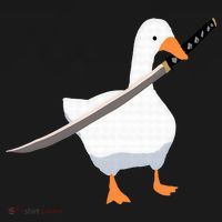 Duck with sword Duck wielding a Katana knife Goose Coaster thumb 2
