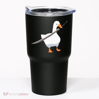 Duck with sword Duck wielding a Katana knife Goose Tumbler