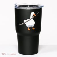 Duck with sword Duck wielding a Katana knife Goose Tumbler thumb 0
