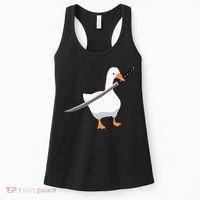 Duck with sword Duck wielding a Katana knife Goose Women's Tank Top thumb 0