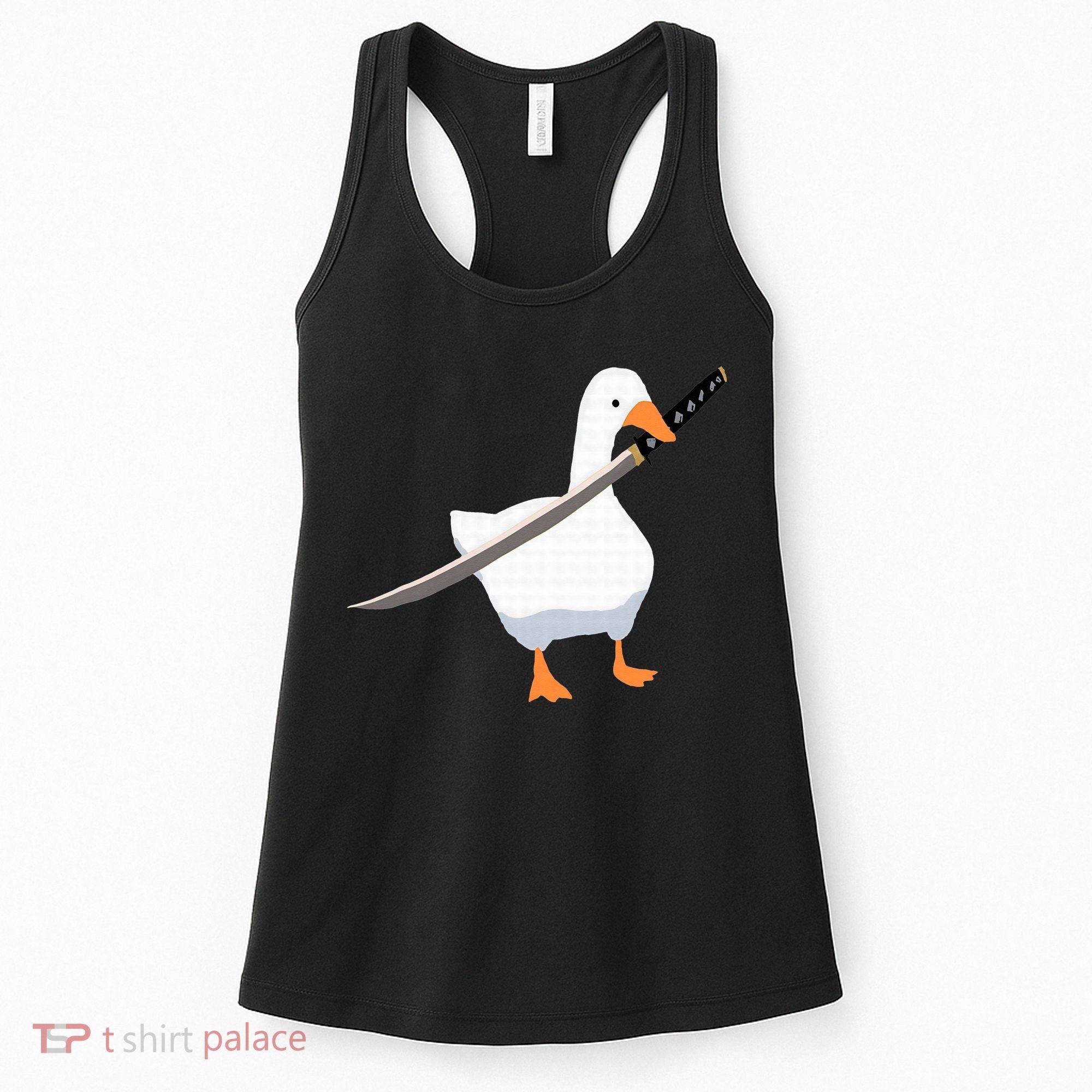 Duck with sword Duck wielding a Katana knife Goose Women's Tank Top