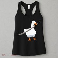 Duck with sword Duck wielding a Katana knife Goose Women's Tank Top thumb 3