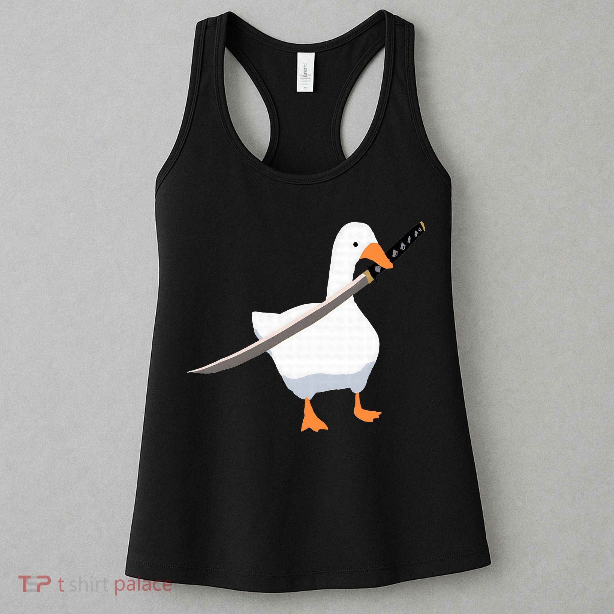 Duck with sword Duck wielding a Katana knife Goose Women's Tank Top