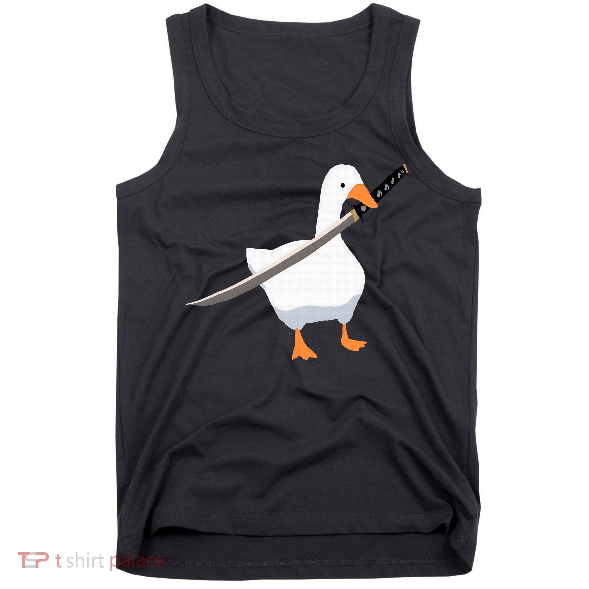 Duck with sword Duck wielding a Katana knife Goose Tank Top