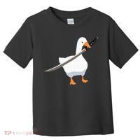 Duck with sword Duck wielding a Katana knife Goose Toddler T-Shirt thumb 0