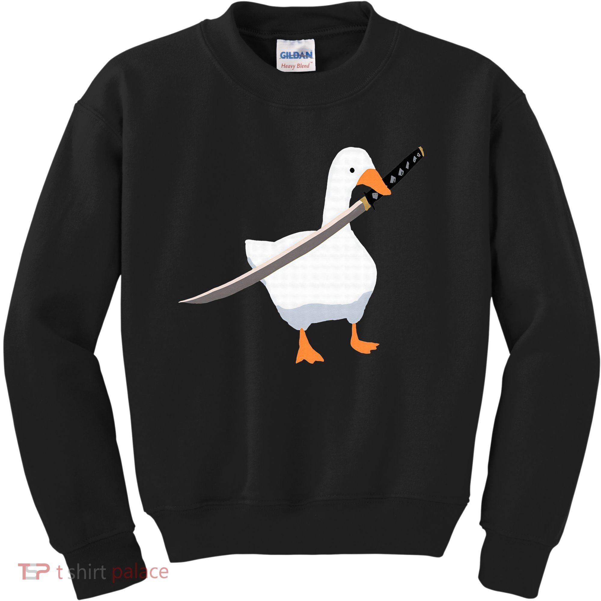 Duck with sword Duck wielding a Katana knife Goose Kids Sweatshirt