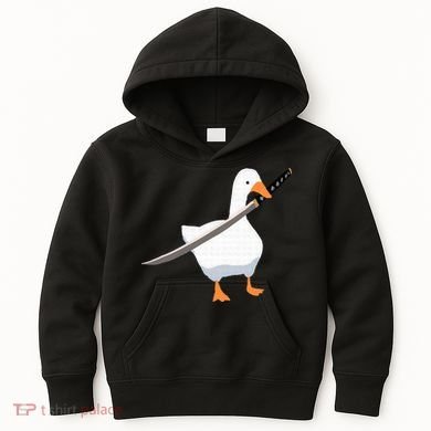 Duck with sword Duck wielding a Katana knife Goose Kids Hoodie