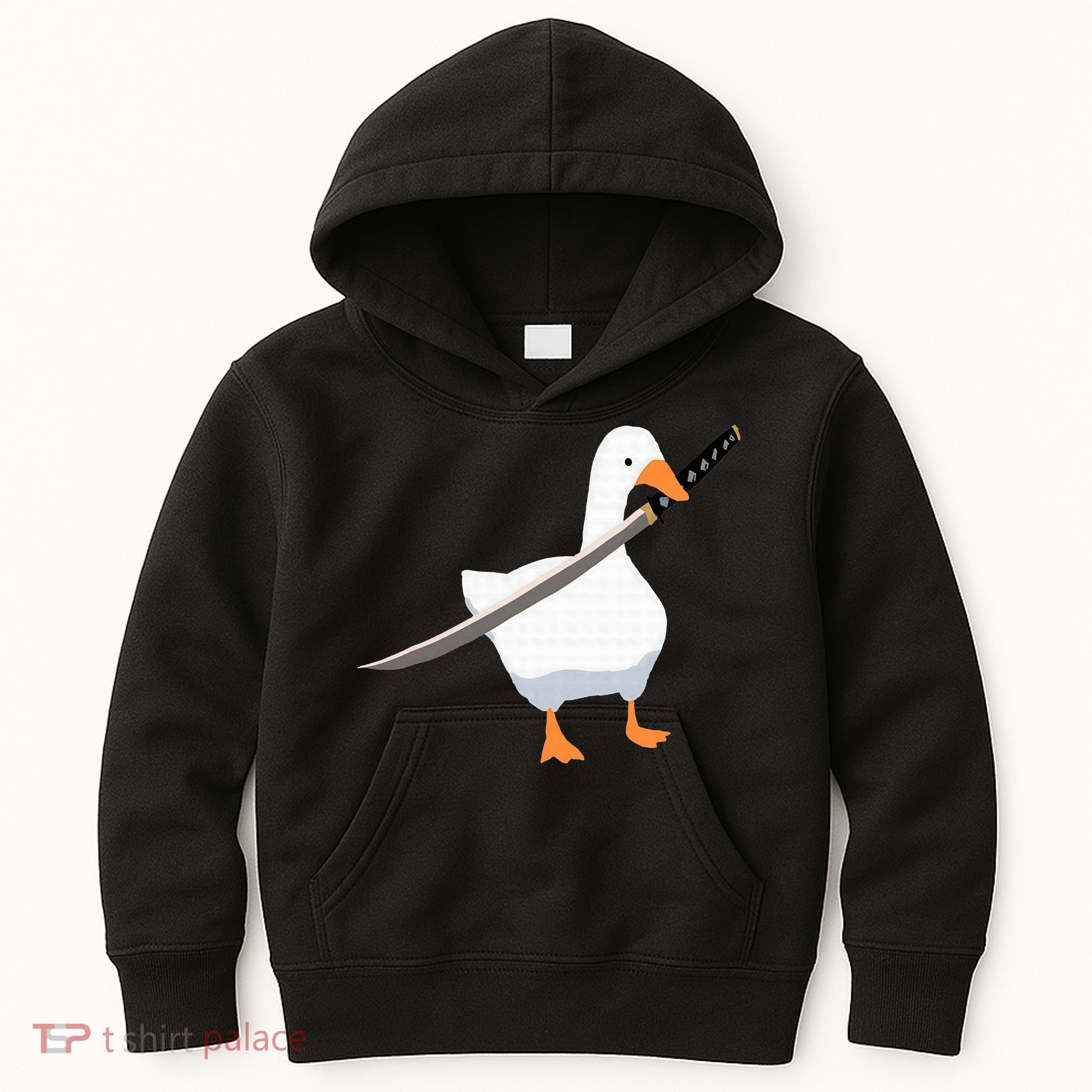 Duck with sword Duck wielding a Katana knife Goose Kids Hoodie