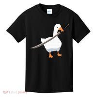 Duck with sword Duck wielding a Katana knife Goose Kids T-Shirt thumb 0