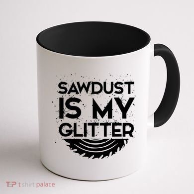 DIY Woodworking Sawdust Design Girl With Tools Gift Coffee Mug back