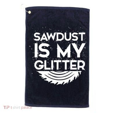 DIY Woodworking Sawdust Design Girl With Tools Gift Golf Towel