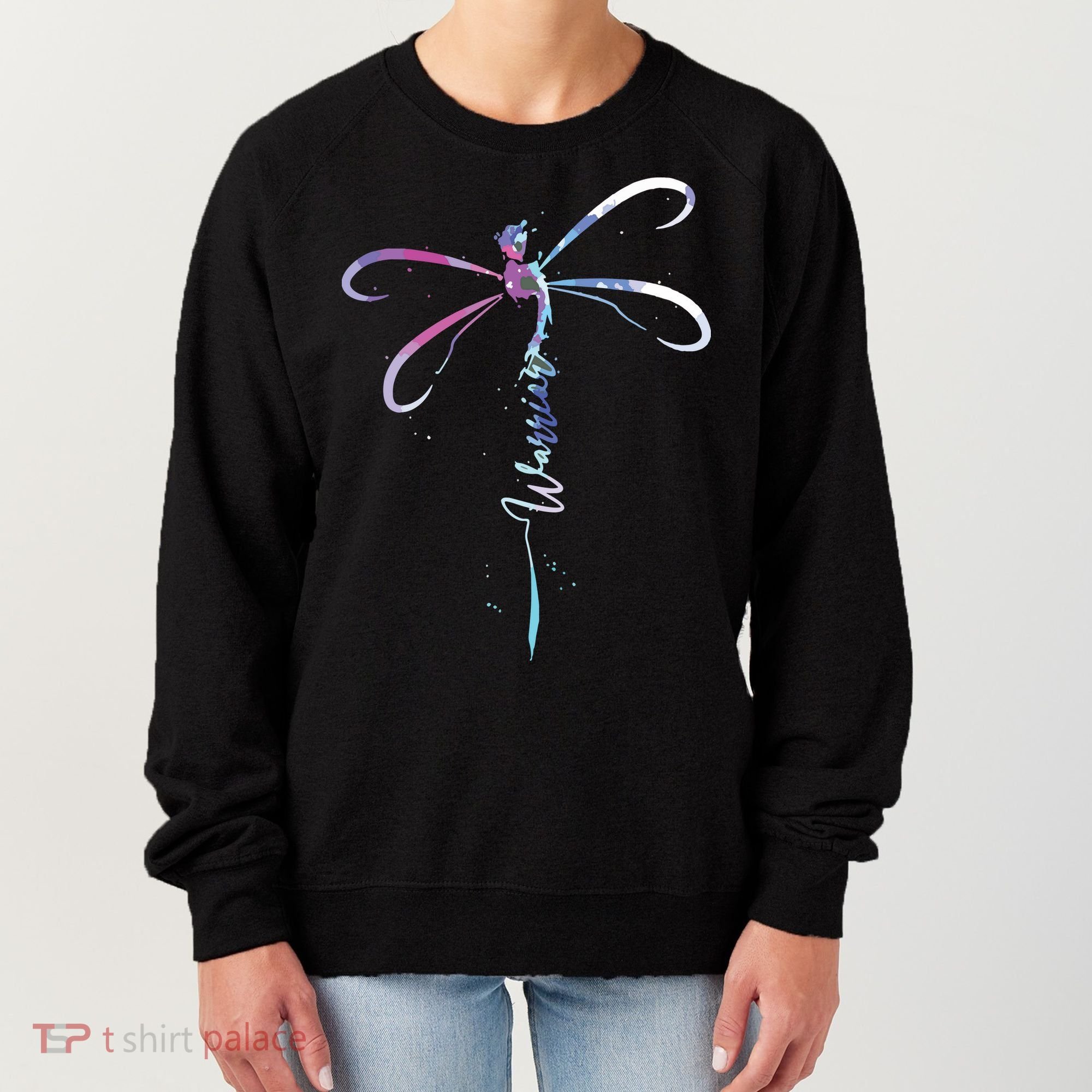 Dragonfly Warrior Semicolon Suicide Prevention Awareness Women's Sweatshirt