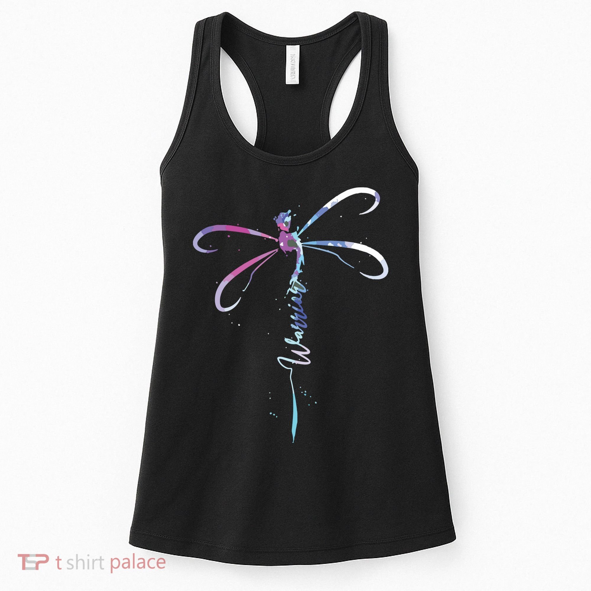 Dragonfly Warrior Semicolon Suicide Prevention Awareness Women's Tank Top