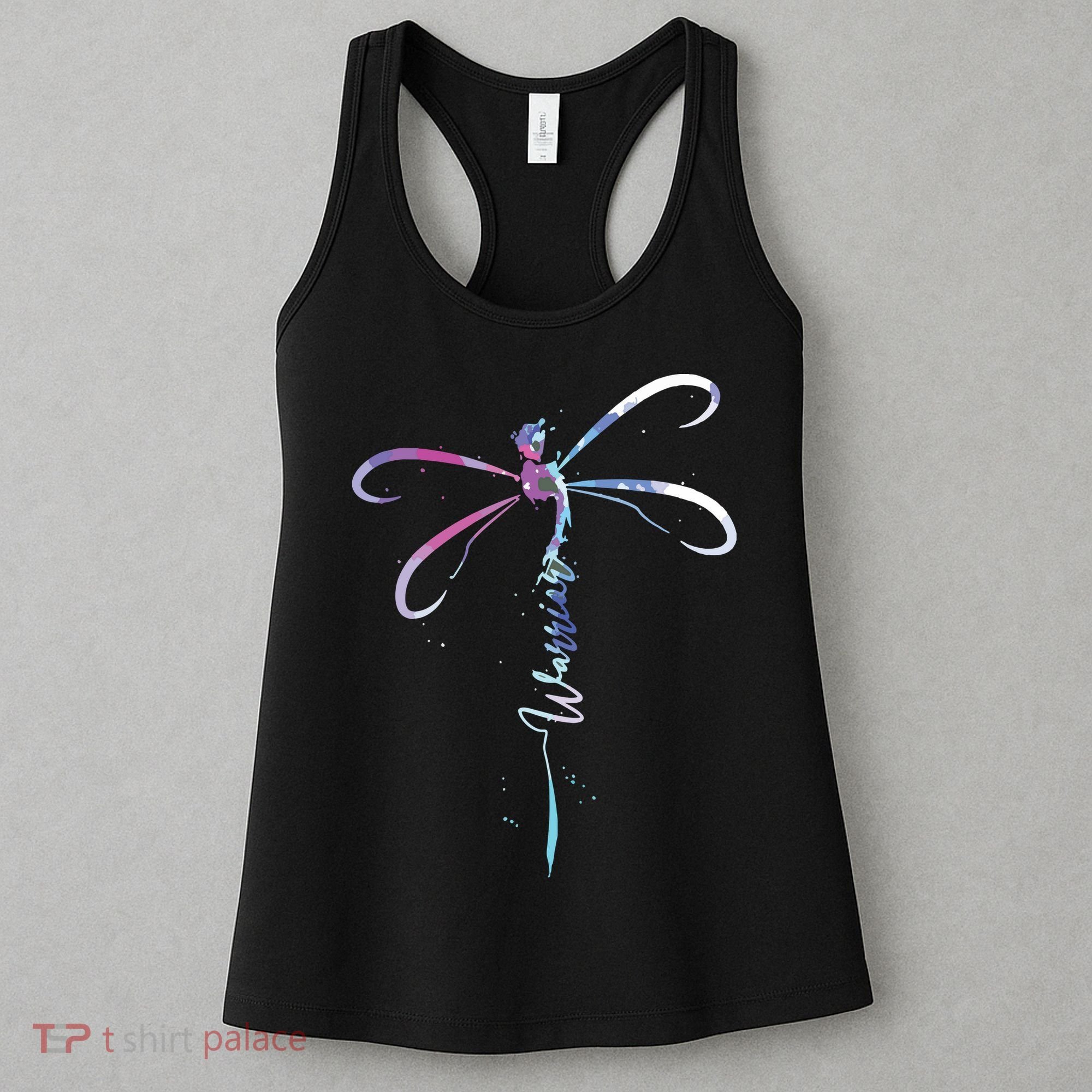 Dragonfly Warrior Semicolon Suicide Prevention Awareness Women's Tank Top