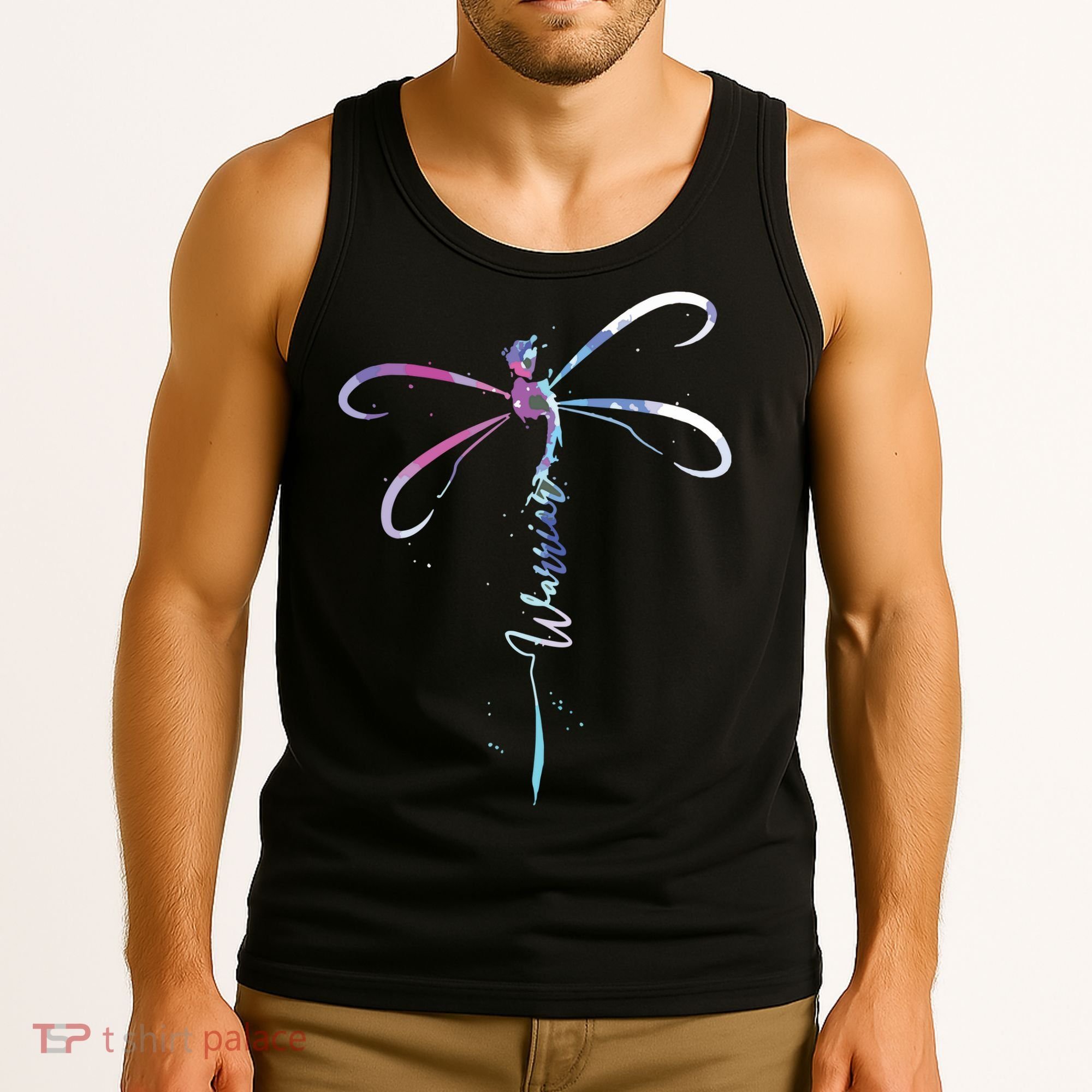 Dragonfly Warrior Semicolon Suicide Prevention Awareness Tank Top