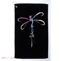 Dragonfly Warrior Semicolon Suicide Prevention Awareness Golf Towel thumb 0