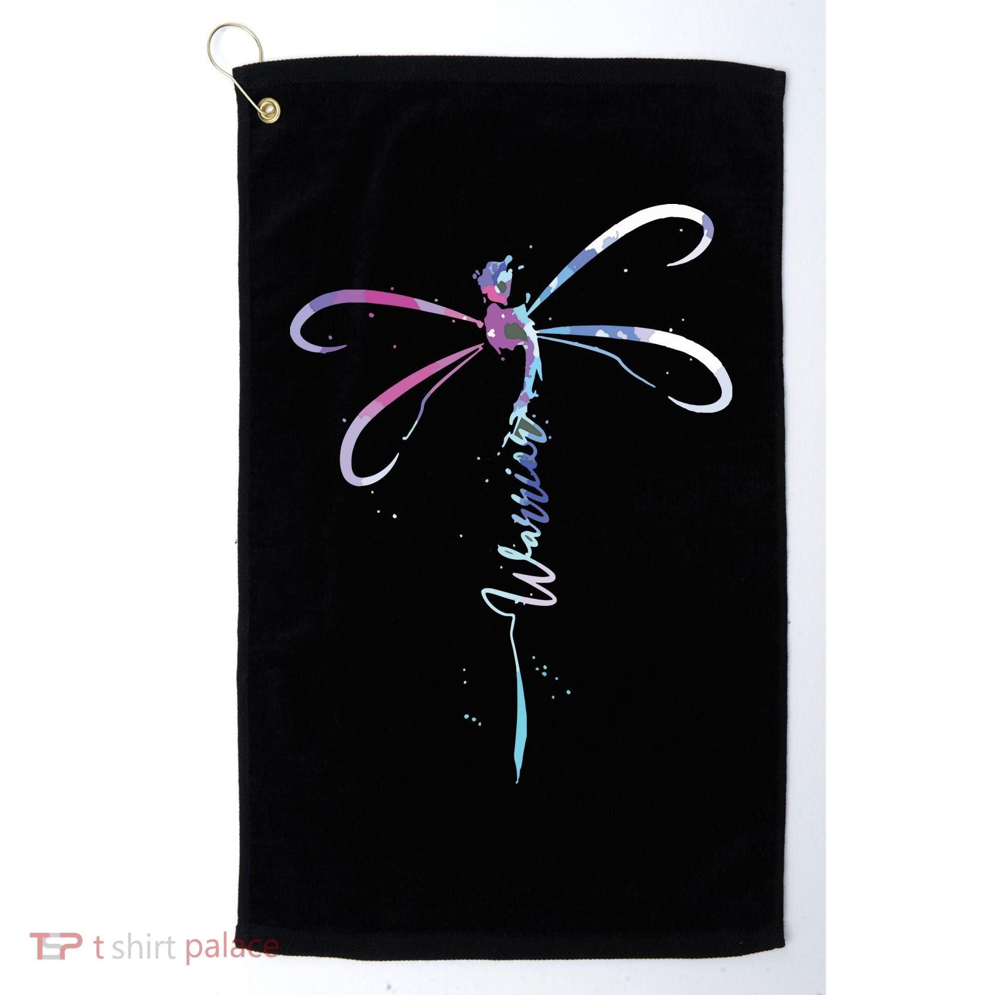 Dragonfly Warrior Semicolon Suicide Prevention Awareness Golf Towel