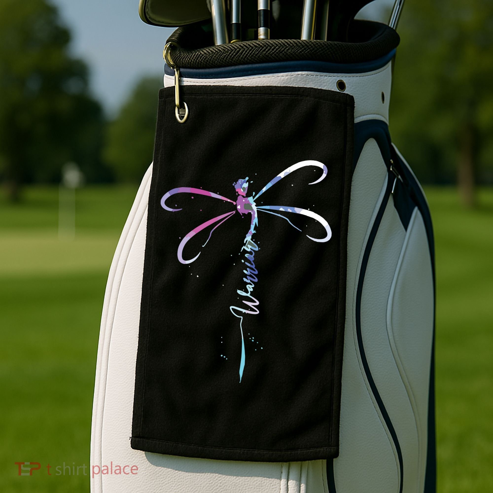 Dragonfly Warrior Semicolon Suicide Prevention Awareness Golf Towel